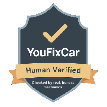 YouFixCar Certified Automotive Diagnostic Badge - Expert Car Repair Guidance